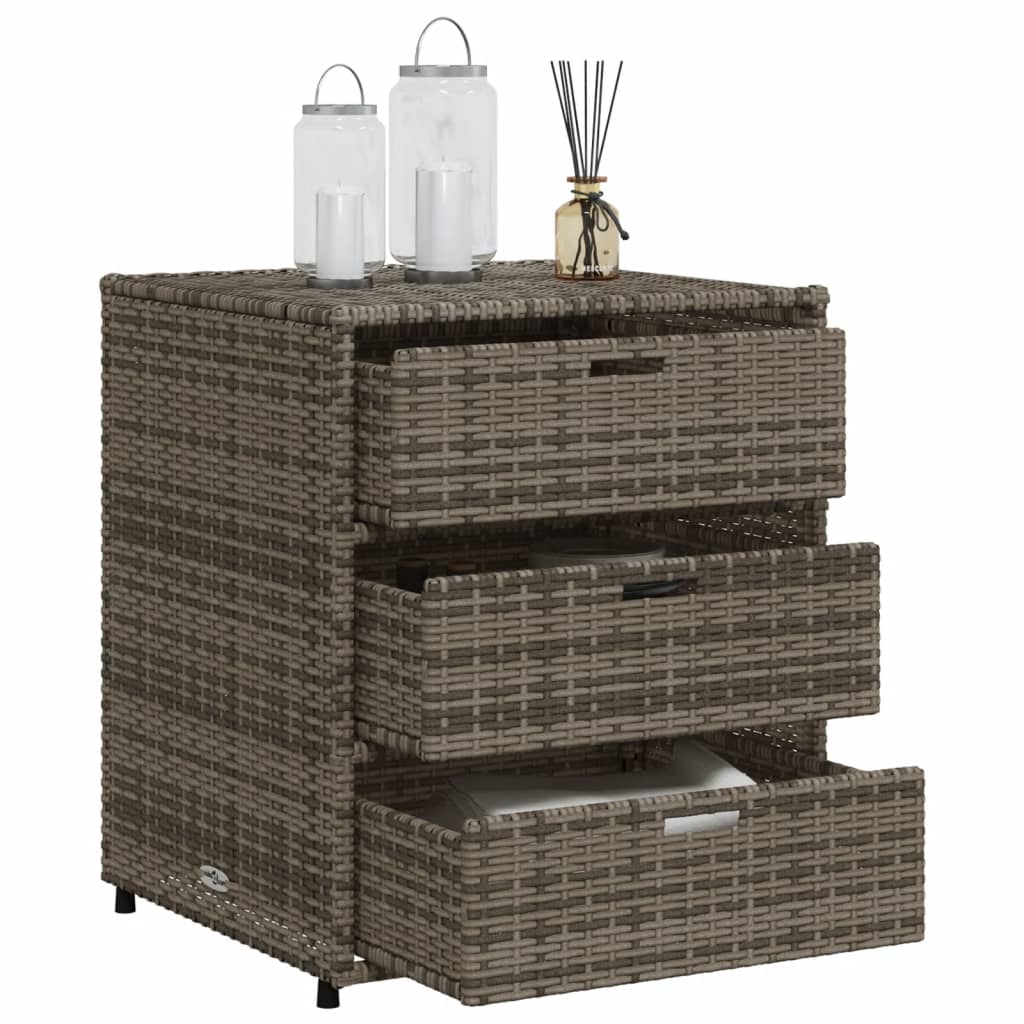 Armadietto Portaoggetti Giardino Grigio 55x59x69cm Polyrattan - homemem39