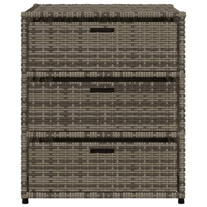 Armadietto Portaoggetti Giardino Grigio 55x59x69cm Polyrattan - homemem39