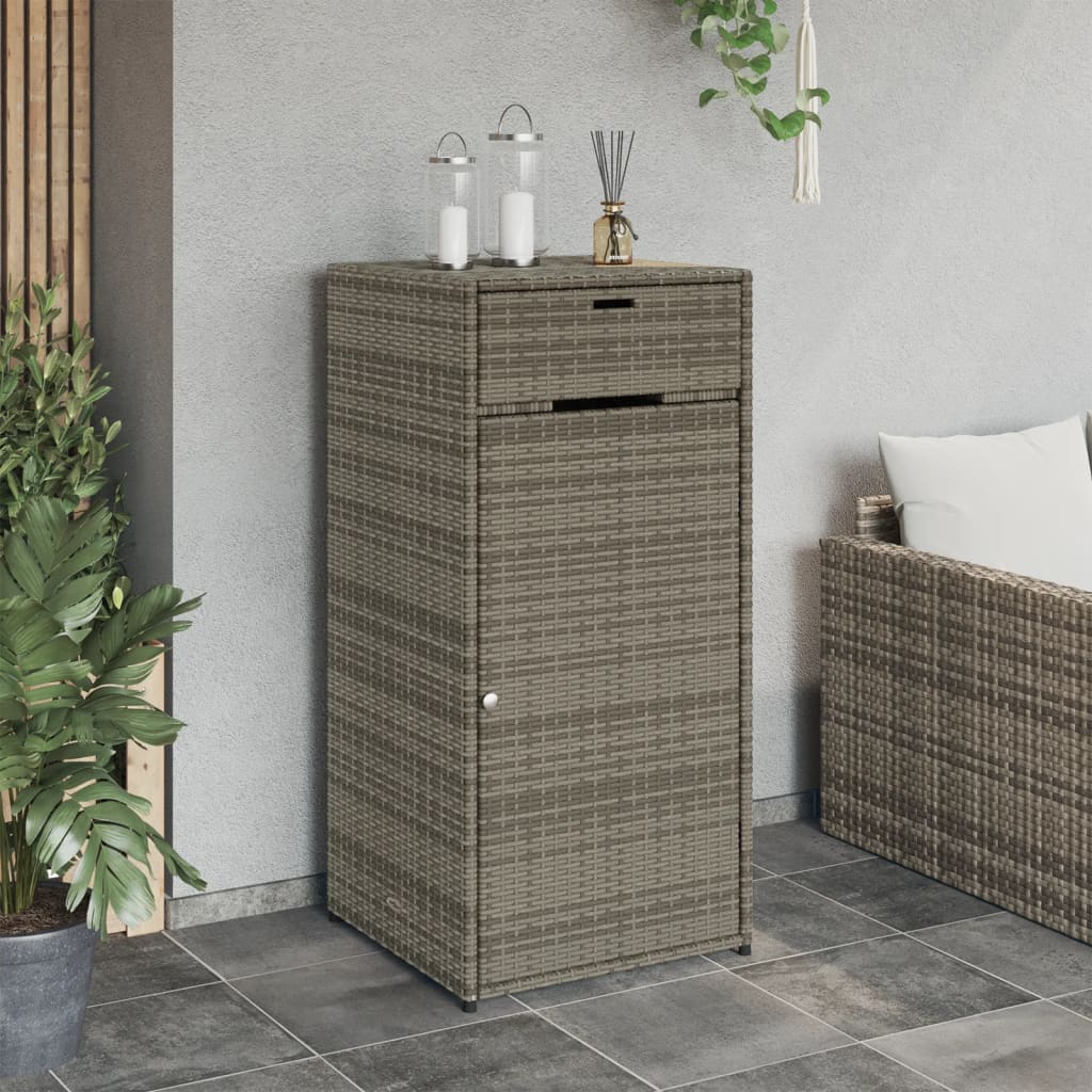 Armadietto Portaoggetti Giardino Grigio 55x55x111cm Polyrattan - homemem39