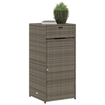 Armadietto Portaoggetti Giardino Grigio 55x55x111cm Polyrattan - homemem39