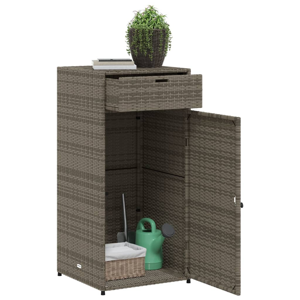 Armadietto Portaoggetti Giardino Grigio 55x55x111cm Polyrattan - homemem39