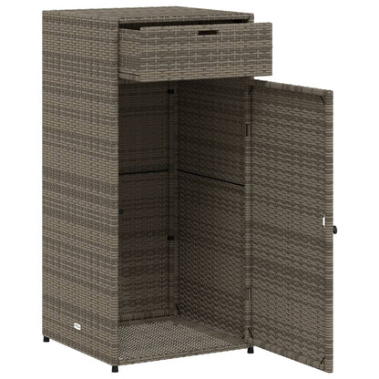 Armadietto Portaoggetti Giardino Grigio 55x55x111cm Polyrattan - homemem39