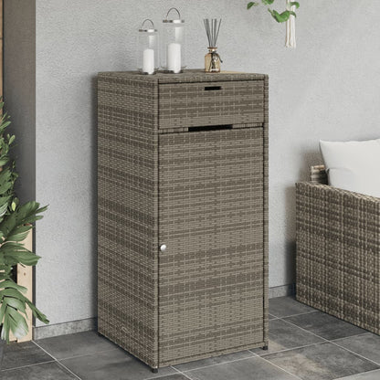 Armadietto Portaoggetti Giardino Grigio 55x55x111cm Polyrattan - homemem39