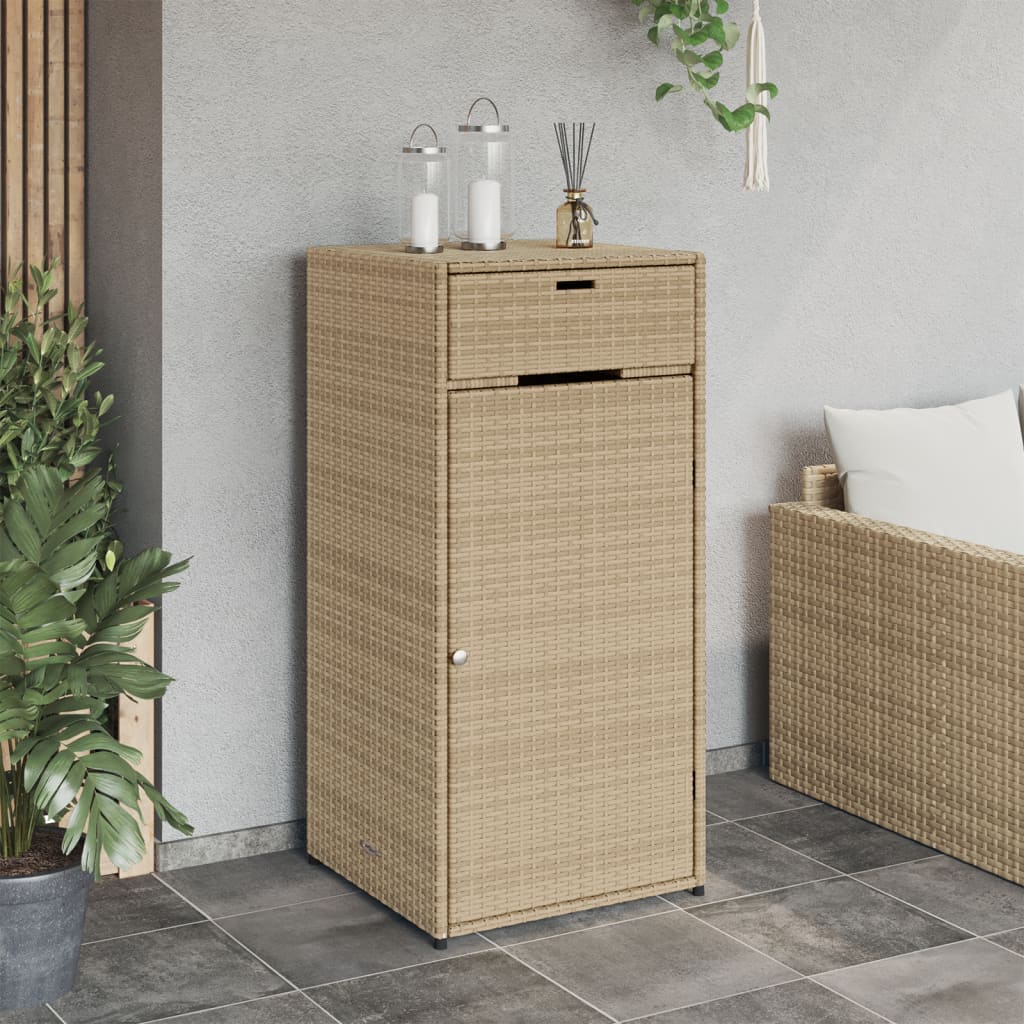 Armadietto Portaoggetti Giardino Beige 55x55x111cm Polyrattan - homemem39