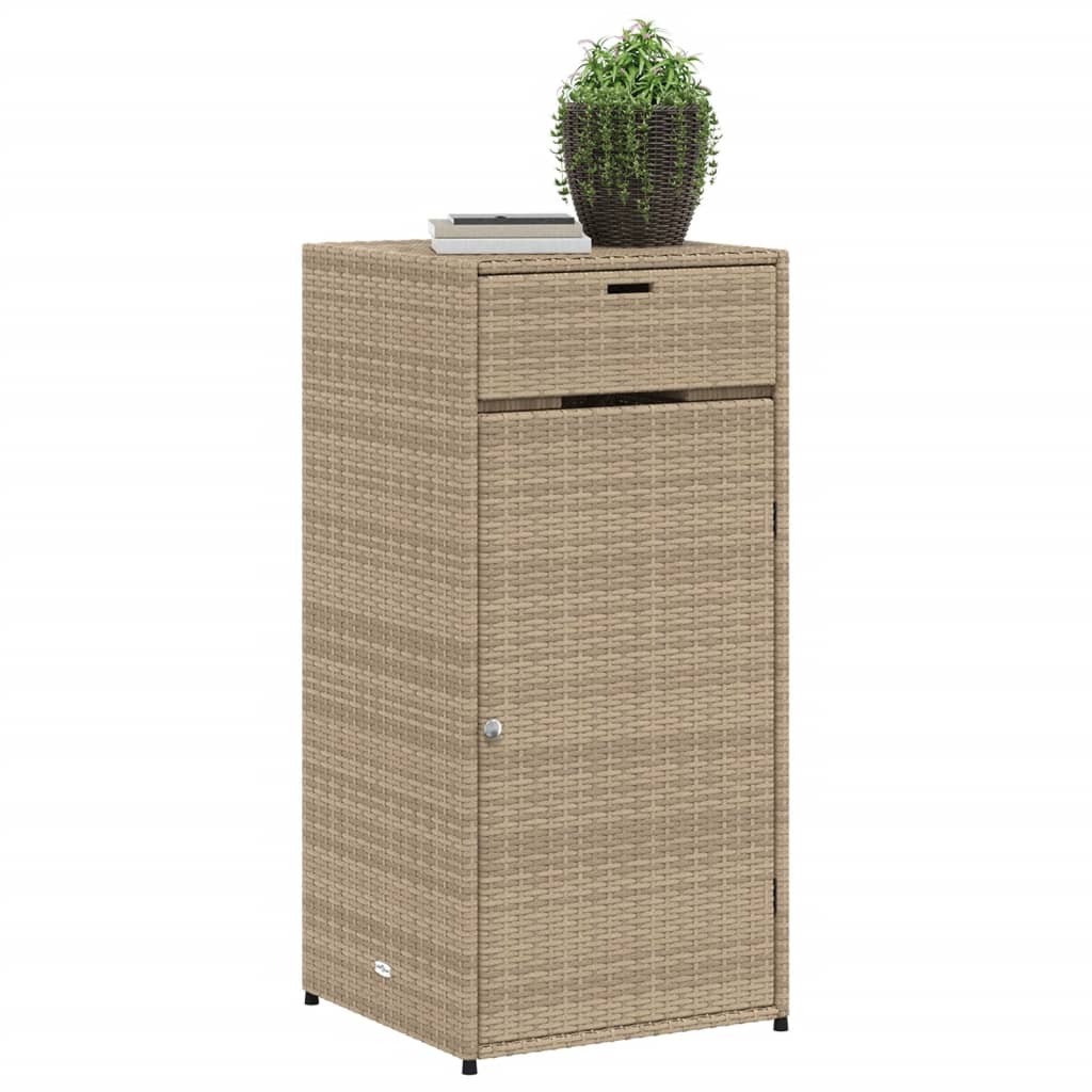 Armadietto Portaoggetti Giardino Beige 55x55x111cm Polyrattan - homemem39