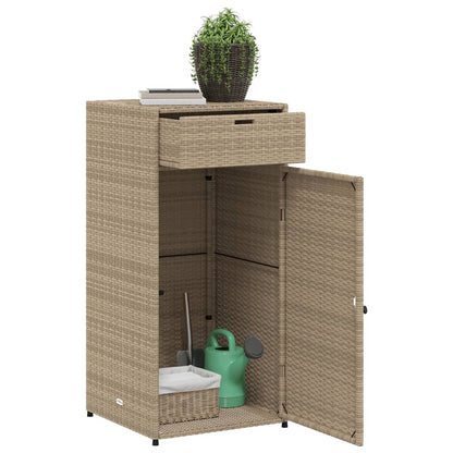 Armadietto Portaoggetti Giardino Beige 55x55x111cm Polyrattan - homemem39