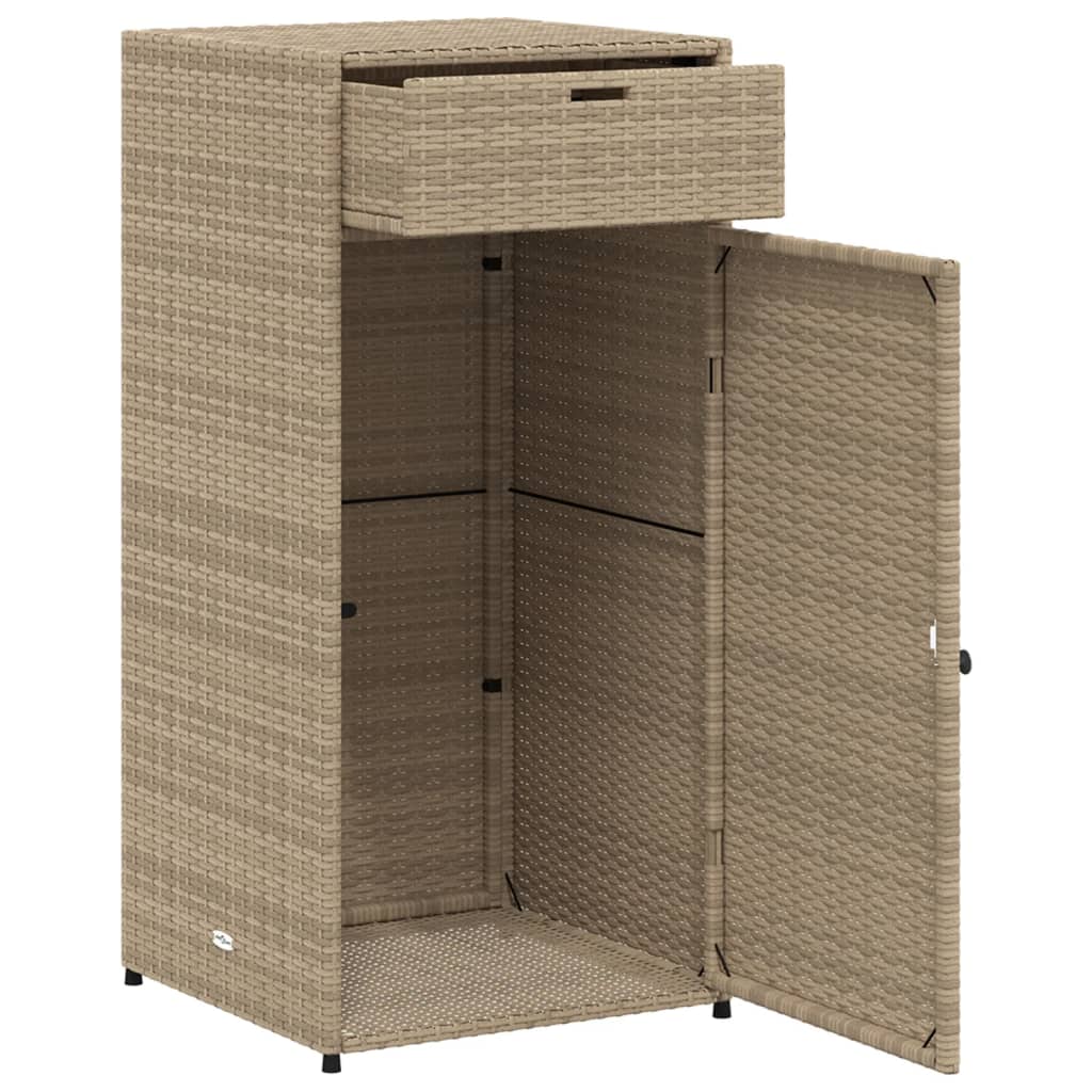 Armadietto Portaoggetti Giardino Beige 55x55x111cm Polyrattan - homemem39