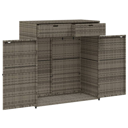 Armadietto Portaoggetti Giardino Grigio 105x55x113cm Polyrattan - homemem39