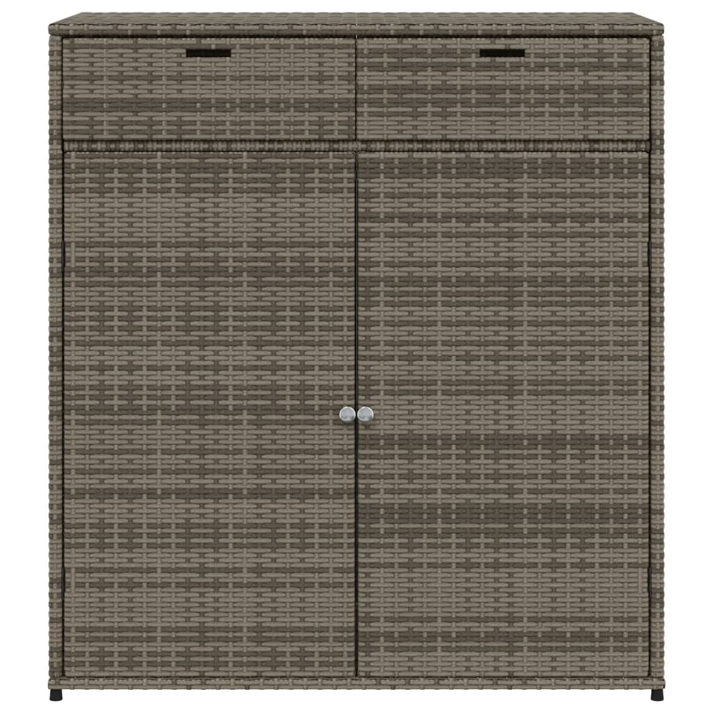 Armadietto Portaoggetti Giardino Grigio 105x55x113cm Polyrattan - homemem39