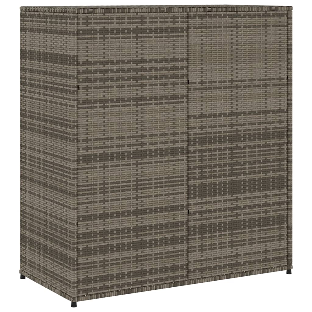 Armadietto Portaoggetti Giardino Grigio 105x55x113cm Polyrattan - homemem39