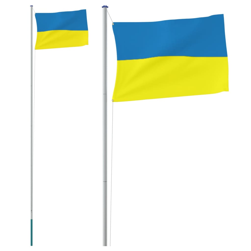 Asta e Bandiera Ucraina 6,23 m Alluminio - homemem39