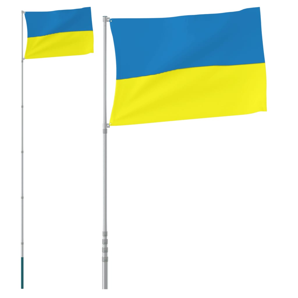 Asta e Bandiera Ucraina 5,55 m Alluminio - homemem39