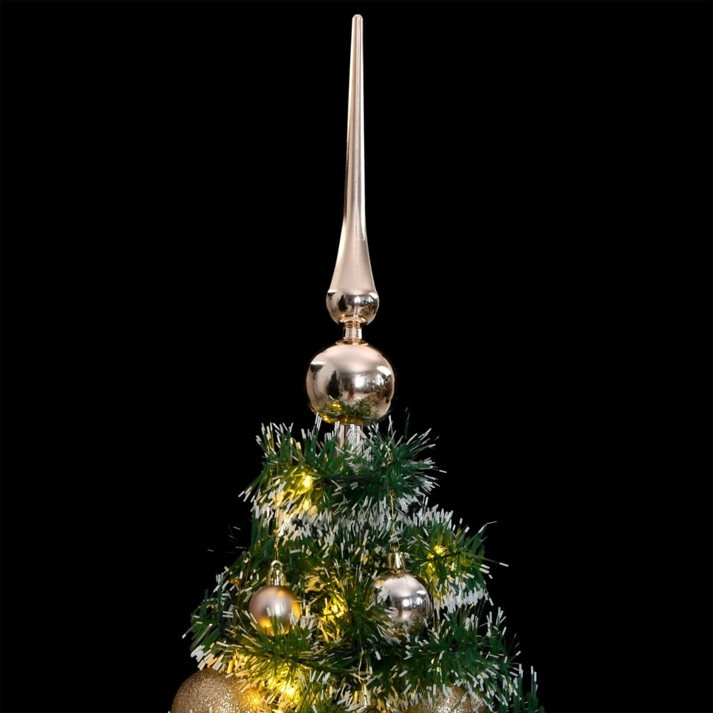 Albero Natale Artificiale 150 LED Palline e Neve Fioccata 120cm - homemem39