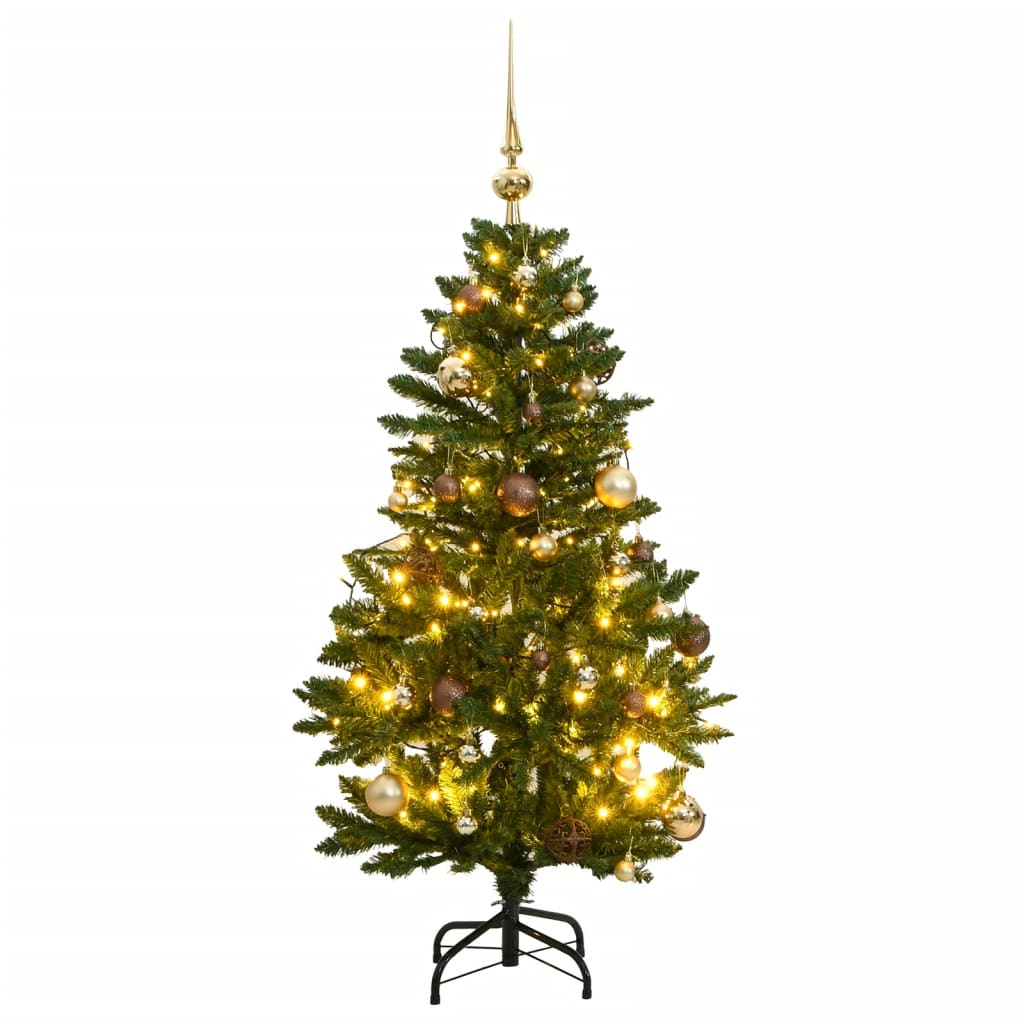 Albero Natale Incernierato con 150 LED e Palline 120 cm - homemem39