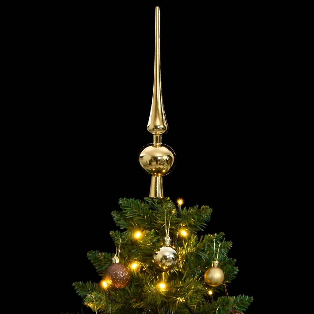 Albero Natale Incernierato con 150 LED e Palline 120 cm - homemem39