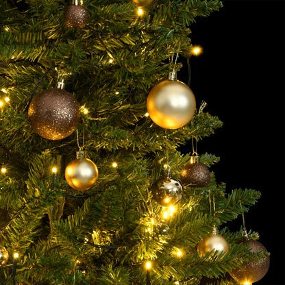 Albero Natale Incernierato con 150 LED e Palline 120 cm - homemem39