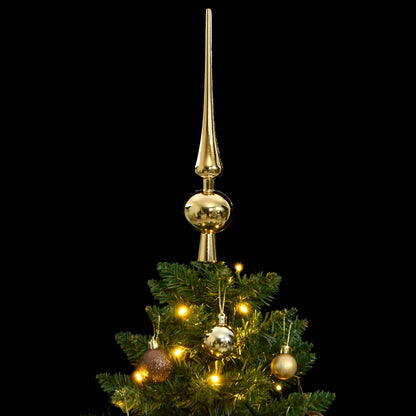 Albero Natale Incernierato con 150 LED e Palline 150 cm - homemem39