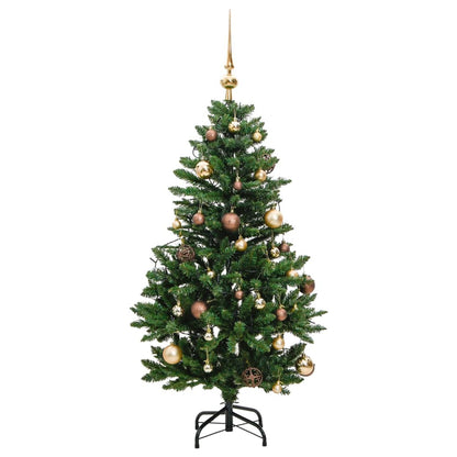 Albero Natale Incernierato con 150 LED e Palline 150 cm - homemem39