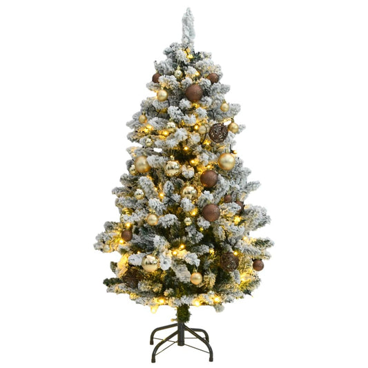 Albero Natale Incernierato con 150 LED e Palline 120 cm - homemem39