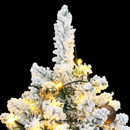 Albero Natale Incernierato con 150 LED e Palline 150 cm - homemem39