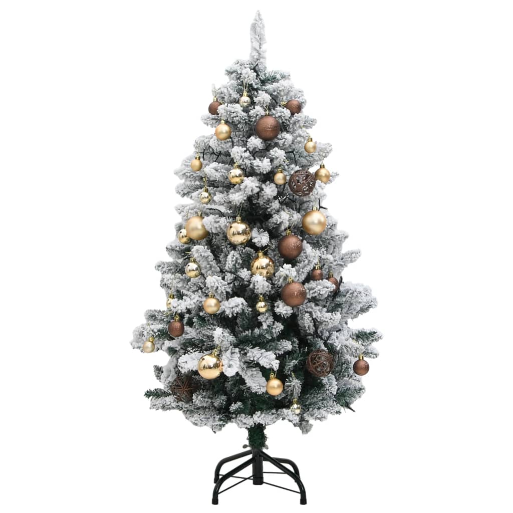 Albero Natale Incernierato con 150 LED e Palline 150 cm - homemem39