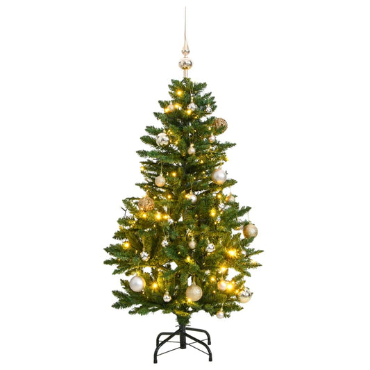 Albero Natale Incernierato con 150 LED e Palline 120 cm - homemem39