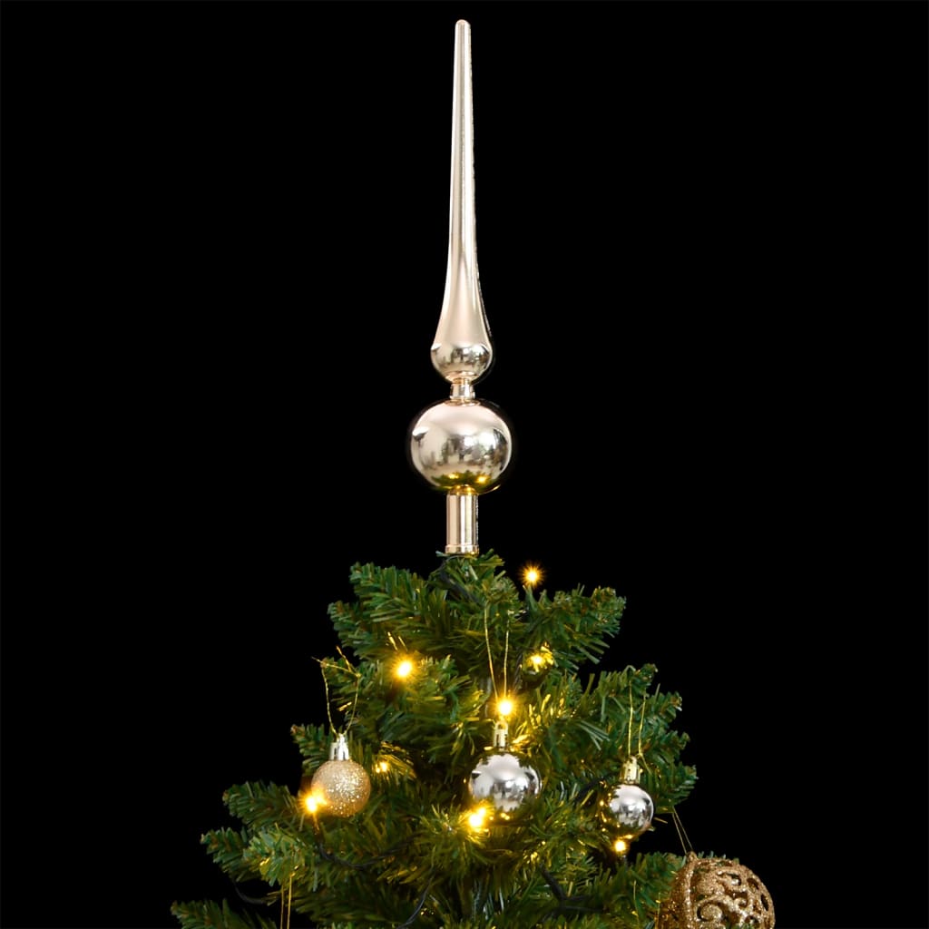 Albero Natale Incernierato con 150 LED e Palline 120 cm - homemem39