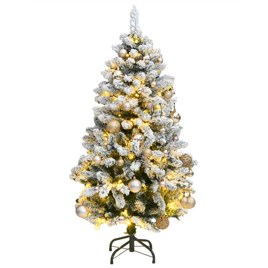 Albero Natale Incernierato con 150 LED e Palline 150 cm - homemem39