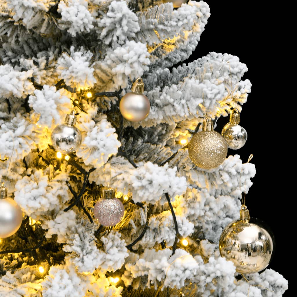 Albero Natale Incernierato con 150 LED e Palline 150 cm - homemem39