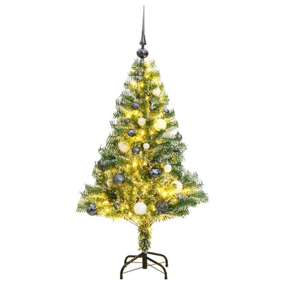 Albero Natale Artificiale 150 LED Palline e Neve Fioccata 120cm - homemem39