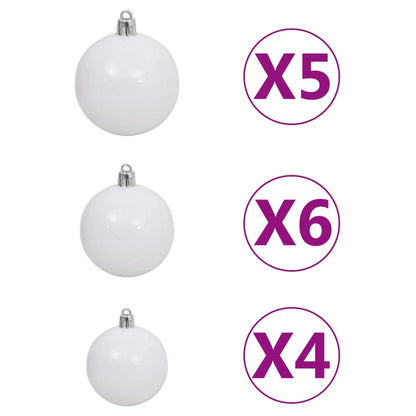 Albero Natale Artificiale 150 LED Palline e Neve Fioccata 120cm - homemem39