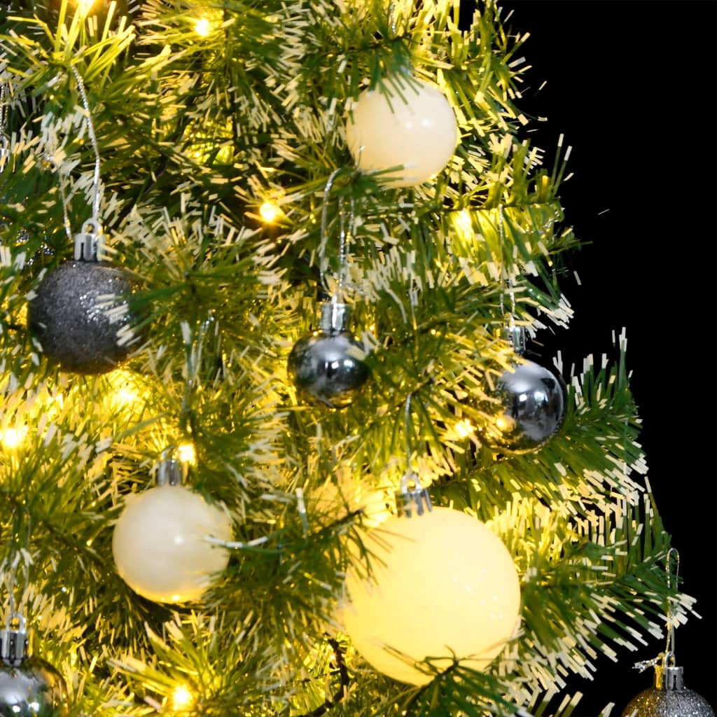 Albero Natale Artificiale 150 LED Palline e Neve Fioccata 150cm - homemem39