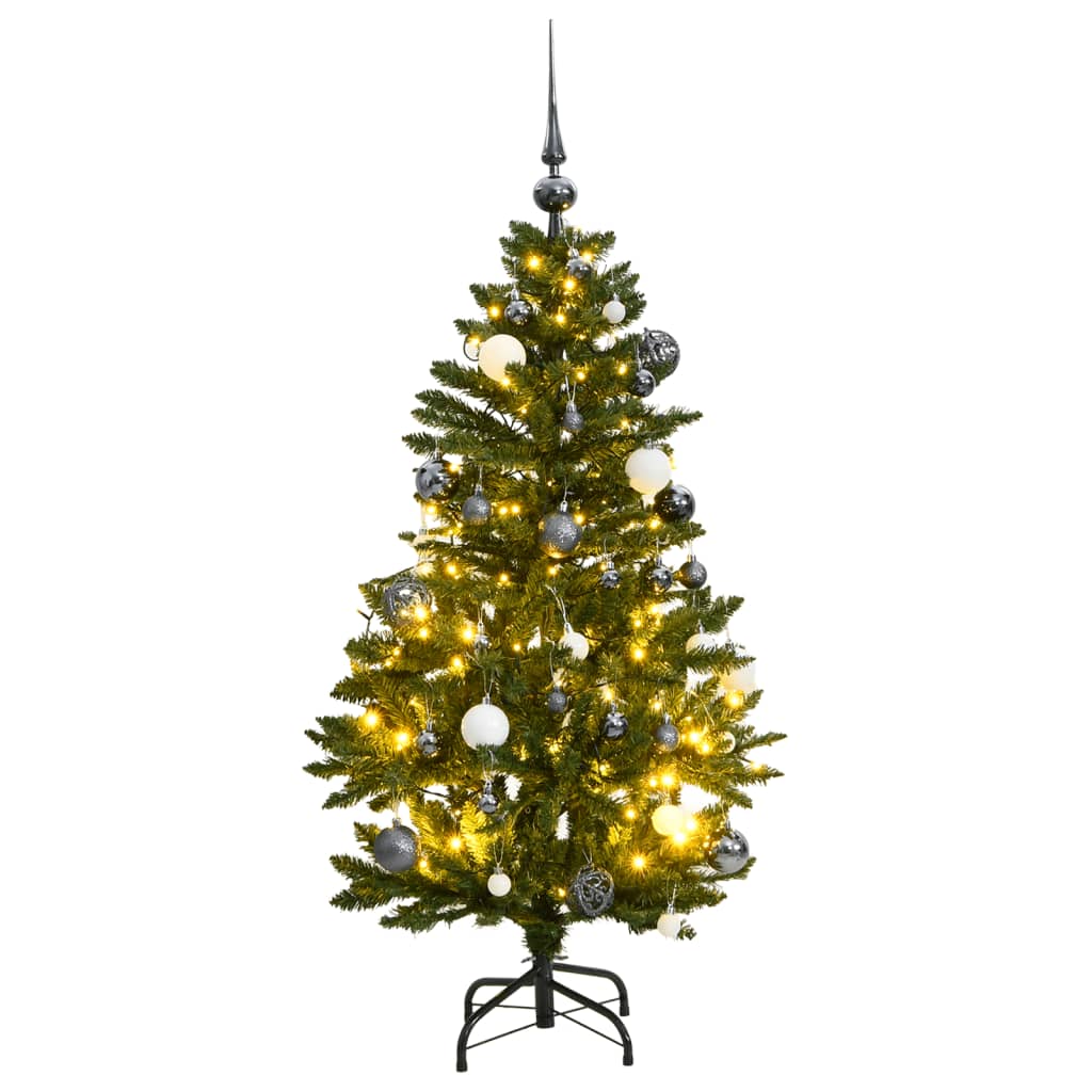 Albero Natale Incernierato con 150 LED e Palline 120 cm - homemem39