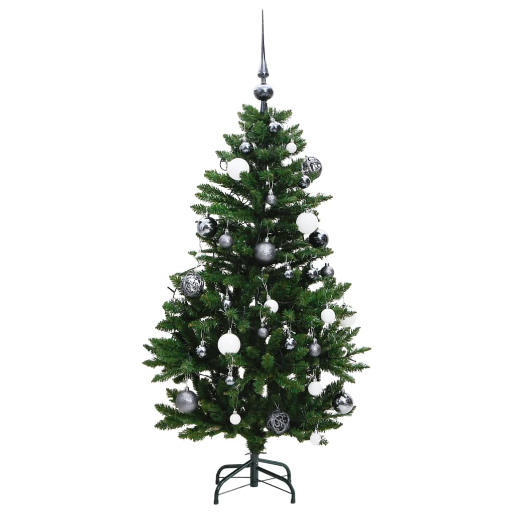 Albero Natale Incernierato con 150 LED e Palline 120 cm - homemem39