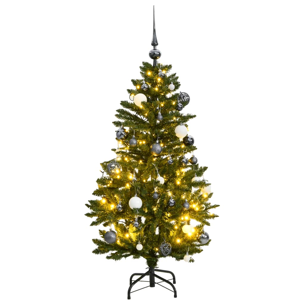 Albero Natale Incernierato con 150 LED e Palline 150 cm - homemem39