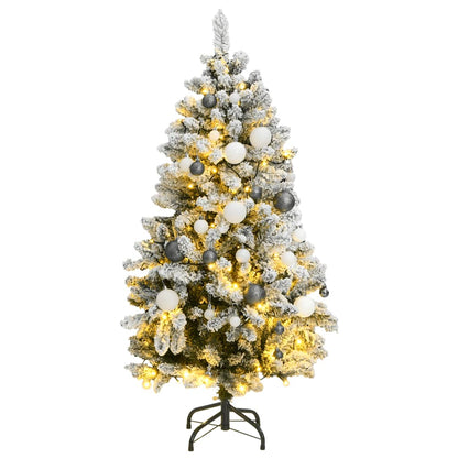 Albero Natale Incernierato con 150 LED e Palline 120 cm - homemem39