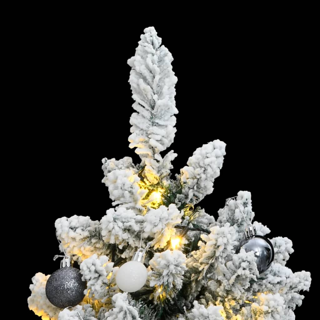 Albero Natale Incernierato con 150 LED e Palline 120 cm - homemem39