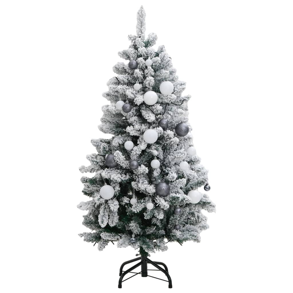 Albero Natale Incernierato con 150 LED e Palline 120 cm - homemem39