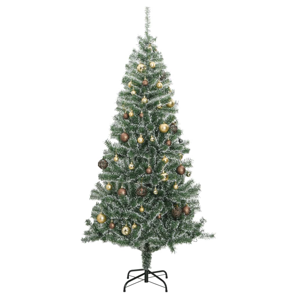 Albero di Natale Artificiale con 300 LED Palline e Neve 180 cm - homemem39