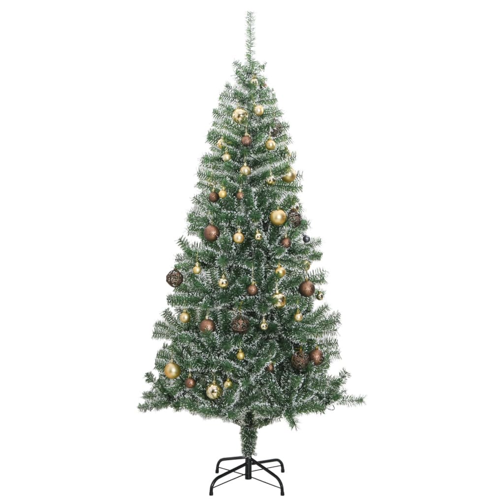 Albero di Natale Artificiale con 300 LED Palline e Neve 240 cm - homemem39