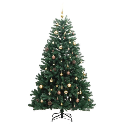 Albero Natale Incernierato con 300 LED e Palline 240 cm - homemem39