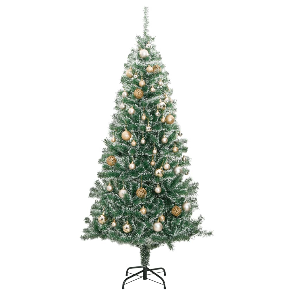 Albero di Natale Artificiale con 300 LED Palline e Neve 180 cm - homemem39