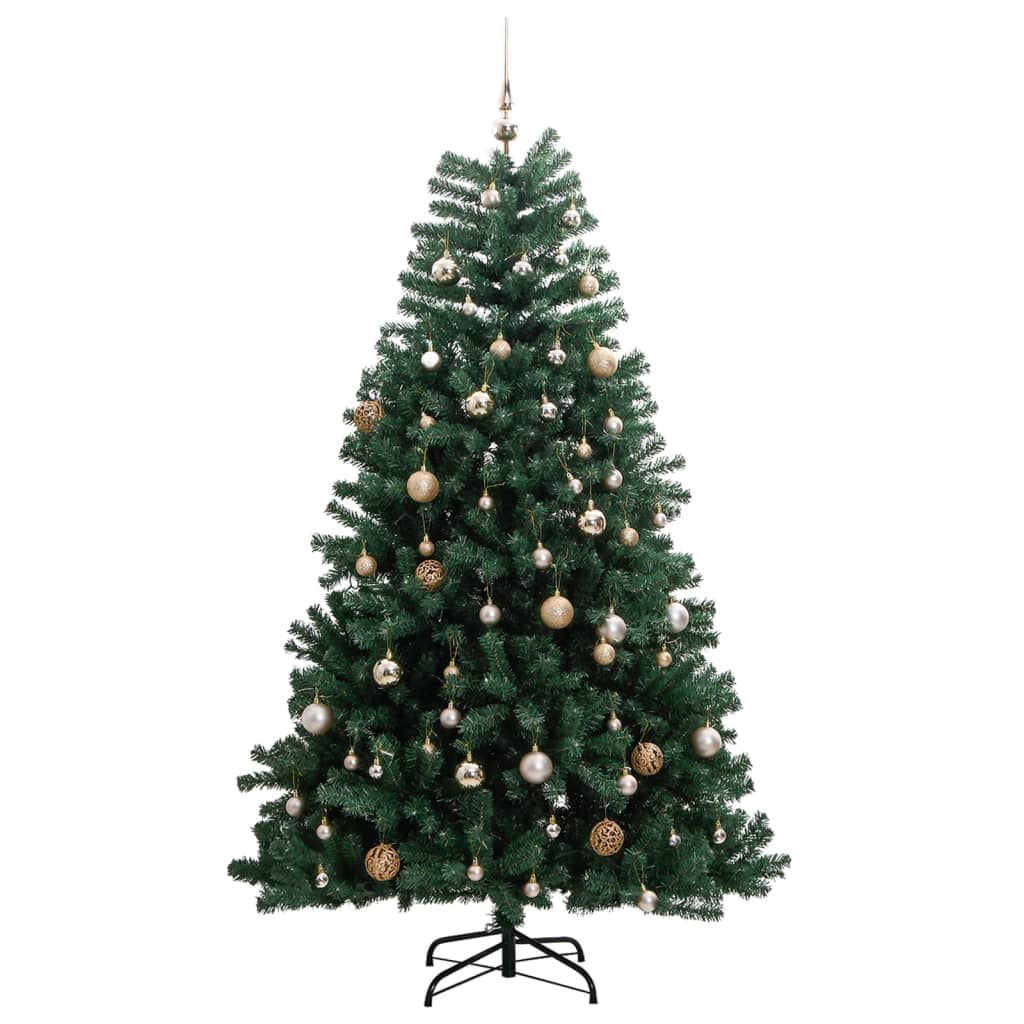 Albero Natale Incernierato con 300 LED e Palline 240 cm - homemem39