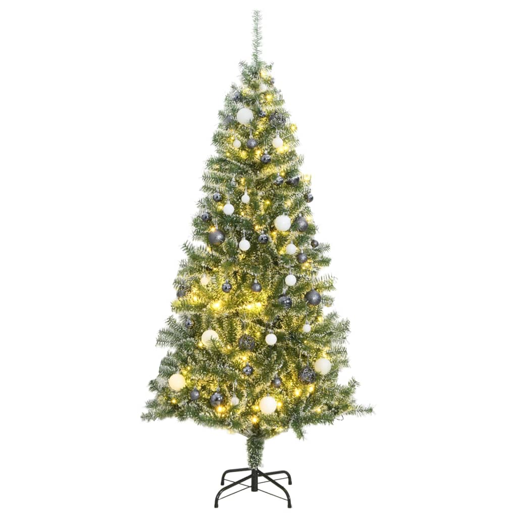 Albero di Natale Artificiale con 300 LED Palline e Neve 210 cm - homemem39