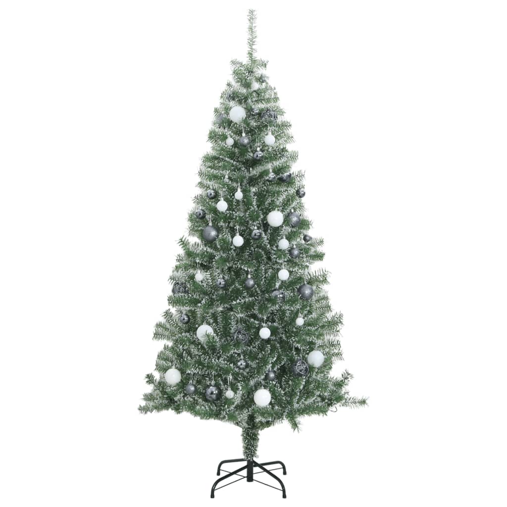 Albero di Natale Artificiale con 300 LED Palline e Neve 240 cm - homemem39