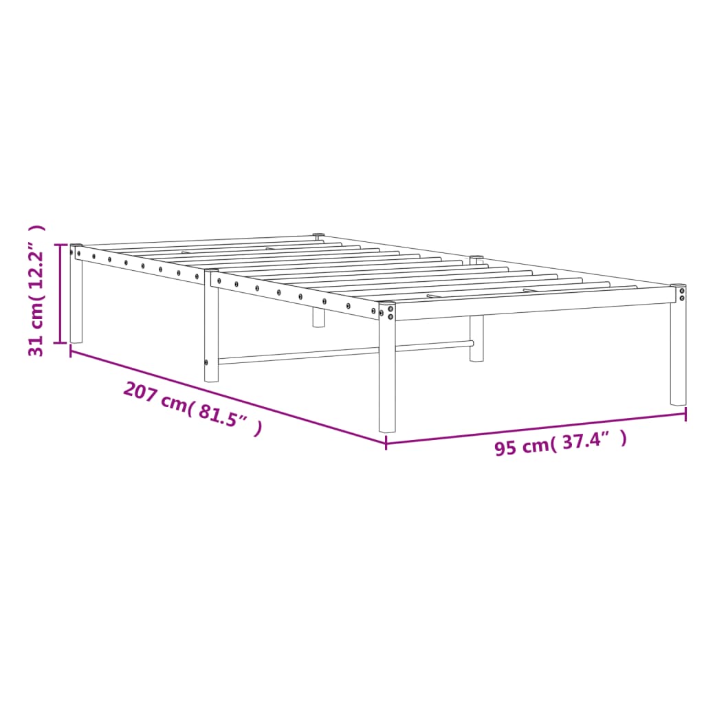 Giroletto in Metallo Nero 90x200 cm - homemem39