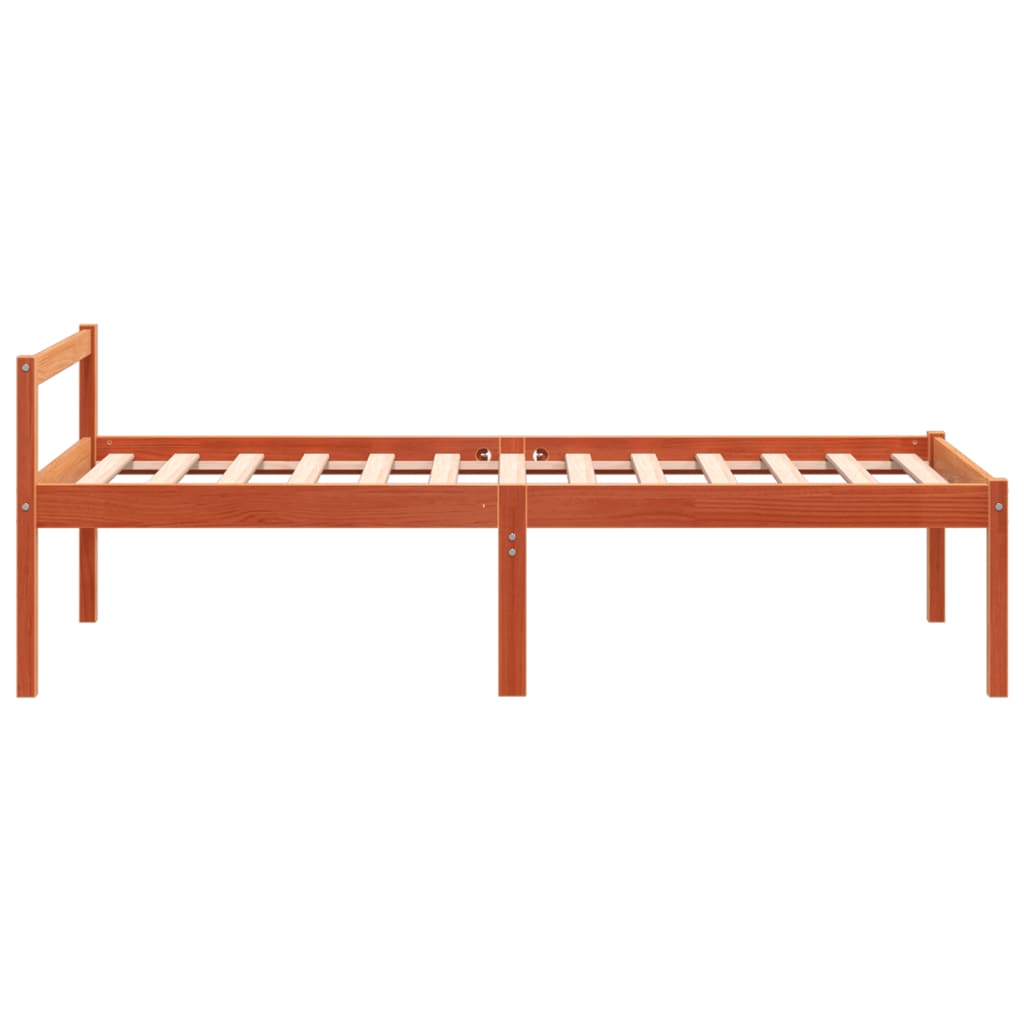 Letto per Anziani Marrone Cera 75x190 cm Legno Massello di Pino - homemem39