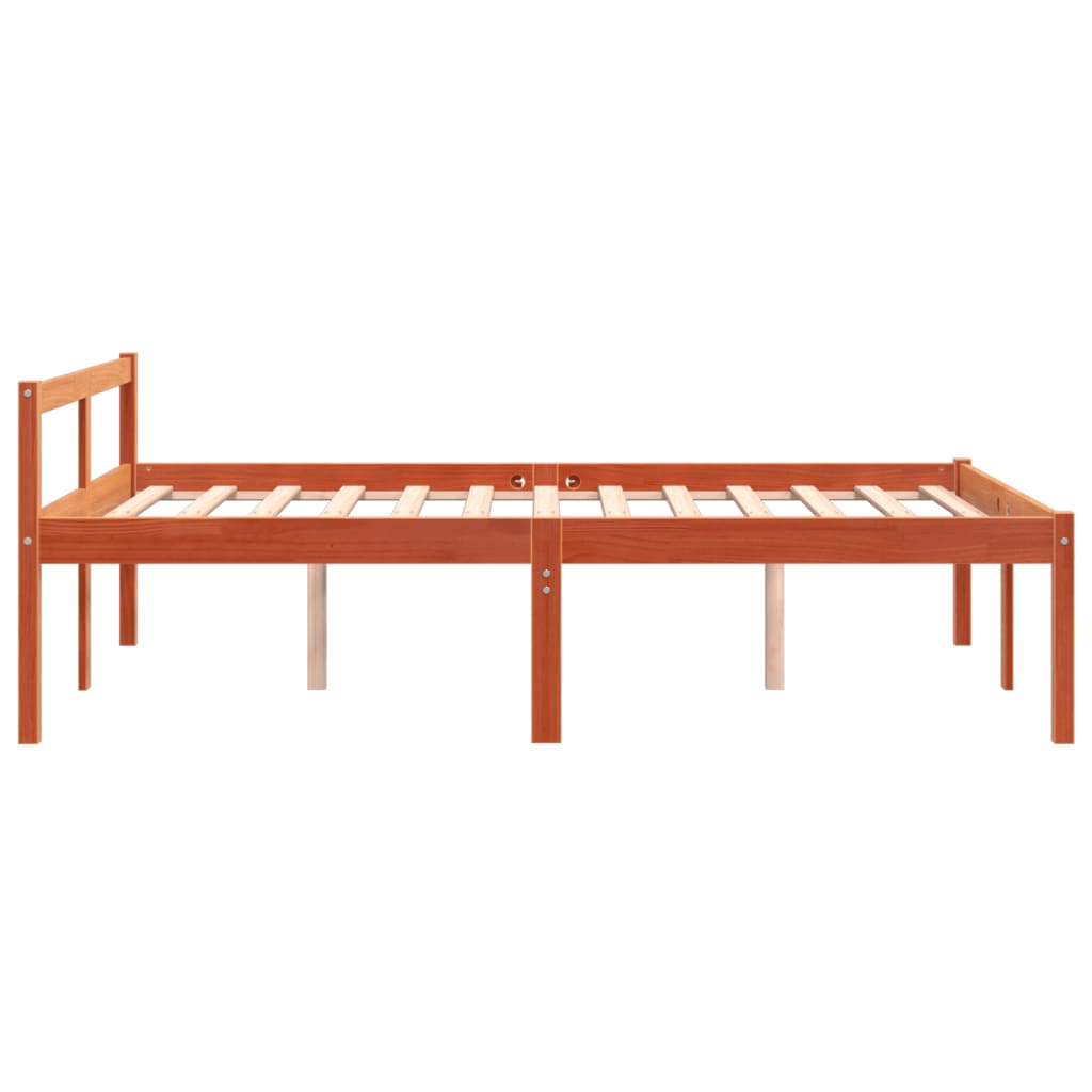 Letto per Anziani Marrone Cera 120x190cm Legno Massello di Pino - homemem39