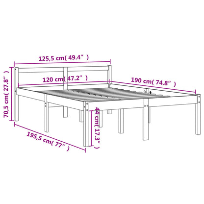 Letto per Anziani Marrone Cera 120x190cm Legno Massello di Pino - homemem39