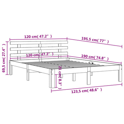 Giroletto con Testiera Marrone Cera 120x190 cm Massello Pino - homemem39